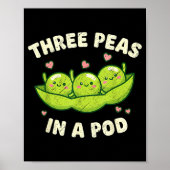 Funny Three Peas In A D Cute Kawaii ポスター (正面)
