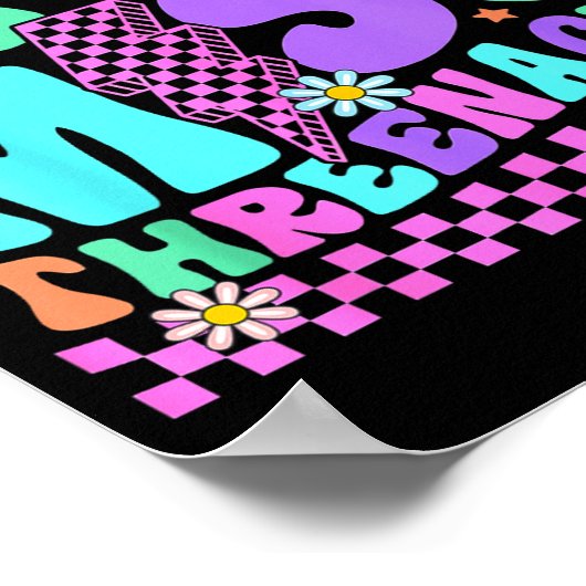 Funny Threenager Happy 3rd Bday Party 3 Years Old ポスター (角)