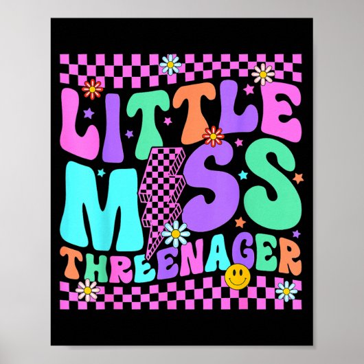 Funny Threenager Happy 3rd Bday Party 3 Years Old  ポスター (正面)