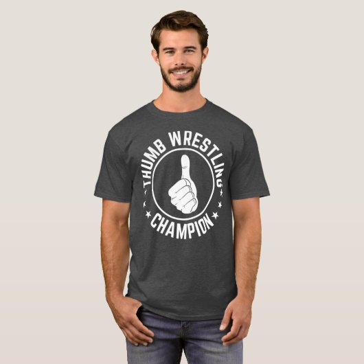 Funny Thumb Wrestling Champion Useless Talent Tシャツ (正面フル)