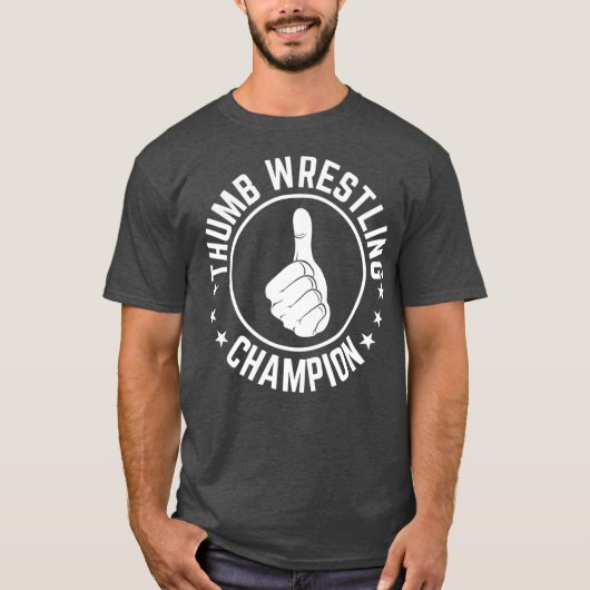 Funny Thumb Wrestling Champion Useless Talent Tシャツ (正面)