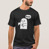 Funny Thumbs Down Ghost Screaming Boo Disapproval  Tシャツ (正面)