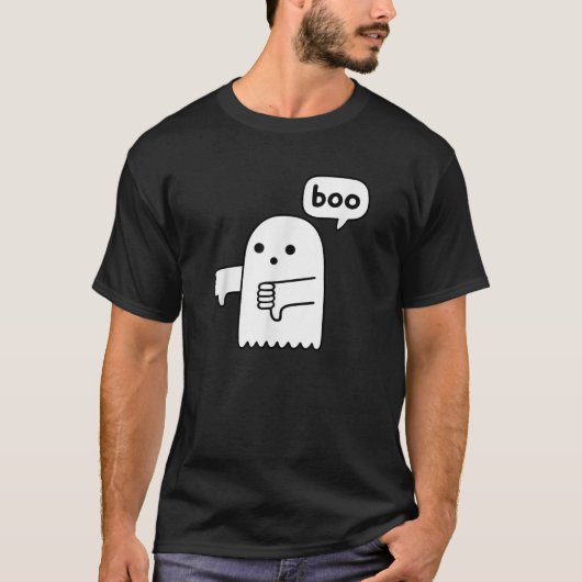 Funny Thumbs Down Ghost Screaming Boo Disapproval  Tシャツ (正面)