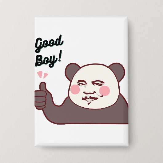 Funny Thumbs Up Panda Meme 缶バッジ (正面)