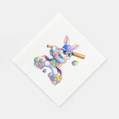 Funny Tie Dye Rabbit Baseball Easter Bunny Men Boy スタンダードランチョンナプキン (角)