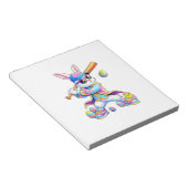 Funny Tie Dye Rabbit Baseball Easter Bunny Men Boy ノートパッド (アングル)