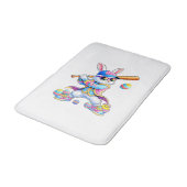 Funny Tie Dye Rabbit Baseball Easter Bunny Men Boy バスマット (アングル)