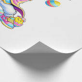 Funny Tie Dye Rabbit Baseball Easter Bunny Men Boy ラッピングペーパー (角)