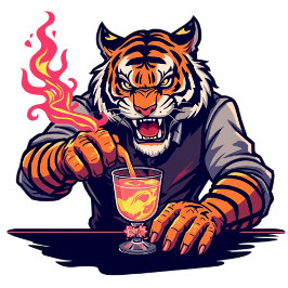 Funny Tiger Bartender T-Shirt | Gift for Bartender Tシャツ
