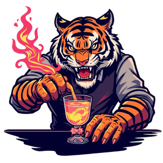 Funny Tiger Bartender T-Shirt | Gift for Bartender Tシャツ