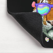 Funny Tiger Bunny Ears Costume Happy Easter Day Fa マウスパッド (コーナー)