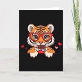 Funny Tiger Heart Chocolate Valentine Tiger Womens カード (正面)