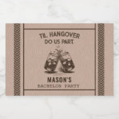 Funny Til Hangover Do Us Part Bachelor Party リキュールボトルラベル (シングルラベル)