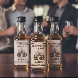 Funny Til Hangover Do Us Part Bachelor Party リキュールボトルラベル