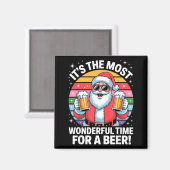 Funny Time For A Beer Santa Christmas  マグネット (正面/裏面)