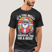 Funny Time For A Beer Santa Christmas  Tシャツ (正面)