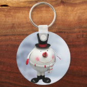 Funny Tin Snowman Christmas Keychain キーホルダー (正面)