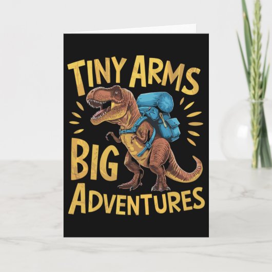 Funny Tiny Arms Big Adventures Hiking T-rex  カード (正面)