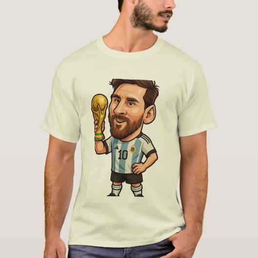 Funny Tiny Football Legend – Cartoon Soccer GOAT Tシャツ (正面)