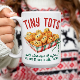 Funny Tiny Tater Tots Watercolor Plaid Christmas コーヒーマグカップ