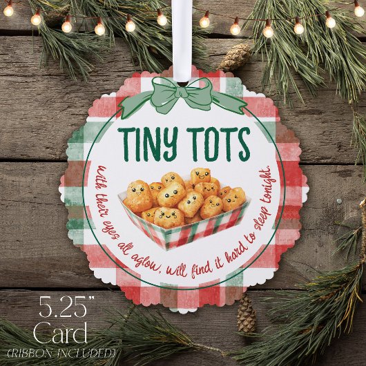 Funny Tiny Tots Holiday Humor Merry Christmas オーナメントカード