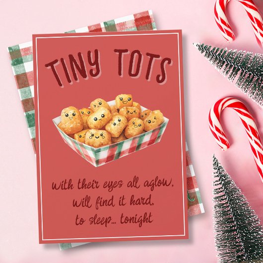 Funny Tiny Tots Watercolor Plaid Merry Christmas シーズンカード