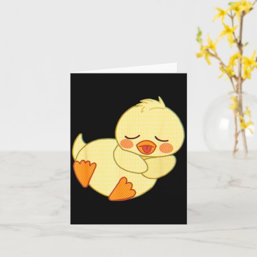Funny Tired As Duck I Love Cute Ducklings Quote Gi カード (黄色い花)
