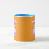 Funny Tired Cute Cat Melting on Chair Coffee Mug マグカップ (中央)