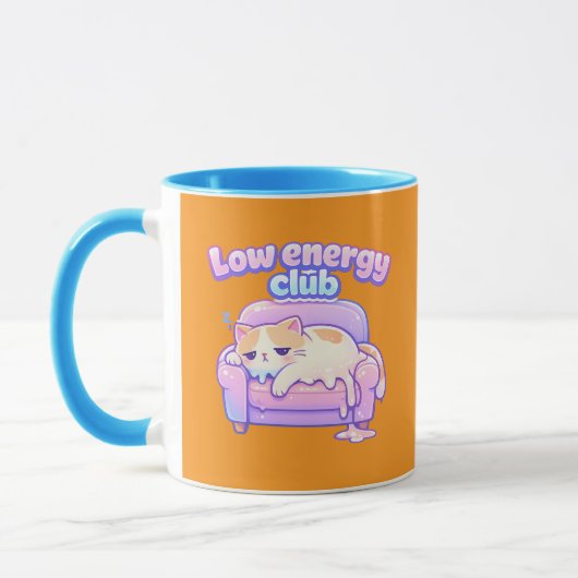 Funny Tired Cute Cat Melting on Chair Coffee Mug マグカップ (左)