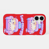 Funny Tired Cute Cat Melting on Chair Phone Case iPhone 16ケース (裏面横)