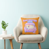Funny Tired Cute Cat Melting on Chair Throw Pillow クッション (椅子)