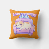 Funny Tired Cute Cat Melting on Chair Throw Pillow クッション (裏面)