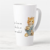 Funny Tired Orange Cat Coffee Mug Custom Name Quot カフェラテマグ (右アングル)