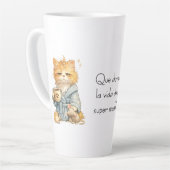 Funny Tired Orange Cat Coffee Mug Custom Name Quot カフェラテマグ (左アングル)