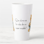 Funny Tired Orange Cat Coffee Mug Custom Name Quot カフェラテマグ (正面)