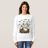 Funny Tired Seagull Mom Mother's Day Cartoon  スウェットシャツ (正面フル)