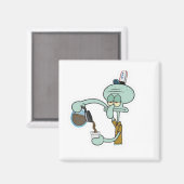 Funny Tired Squidward Pouring Coffee Mug - Morning マグネット (正面/裏面)