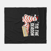 Funny Tis The Season Design Christmas Tree Debbie フリースブランケット (正面(横))