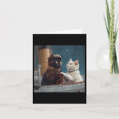 Funny Titanic Movie Cat Meme Rms Cruise Ship Men W カード (正面)