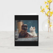 Funny Titanic Movie Cat Meme Rms Cruise Ship Men W カード (黄色い花)