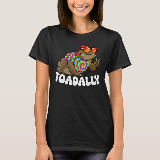 Funny Toad, Kids Toad, Hippie Toad, Frog, Amphibia Tシャツ (正面)