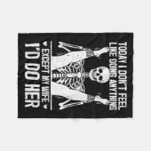 Funny Today I Don't Feel Like Doing Anything Excep フリースブランケット (正面(横))