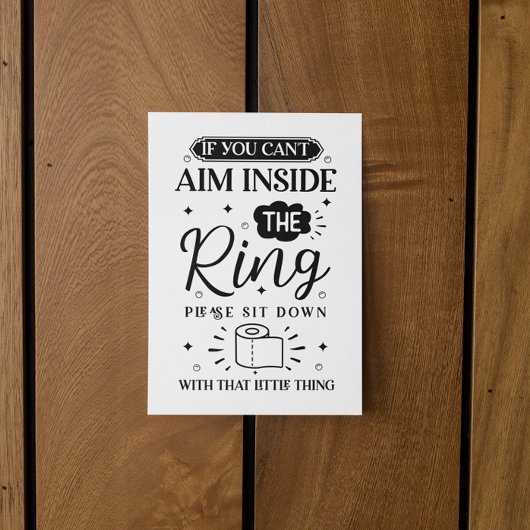 Funny Toilet Quote Sit Down If You Can’t Aim ポストカード