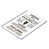 Funny Toilet Rules Bathroom Humor ノートブック (左側)