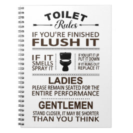 Funny Toilet Rules Bathroom Humor ノートブック