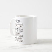 Funny Toilet Rules Bathroom Restoom Sarcasm  コーヒーマグカップ (正面左)