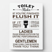 Funny Toilet Rules Bathroom Restroom Humor フォトプラーク (正面)