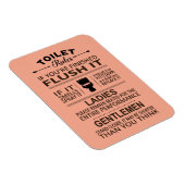 Funny Toilet Rules Bathroom Restroom Humor マグネット (右側)