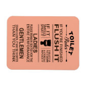 Funny Toilet Rules Bathroom Restroom Humor マグネット (横)