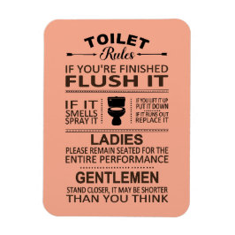 Funny Toilet Rules Bathroom Restroom Humor マグネット